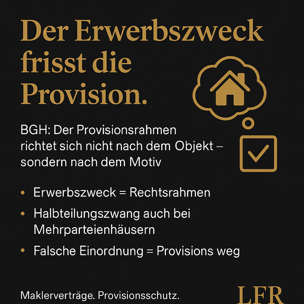 Teil 3 Erwerbszweck Und Provision Im Fokus
